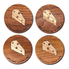 4 Pack | Handmade Walnut Coasters with CHEESY Puns| Limited Edition