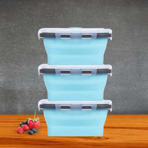 3 pack  Blue Collapsible Meal Container – Cheese Chopper LLC